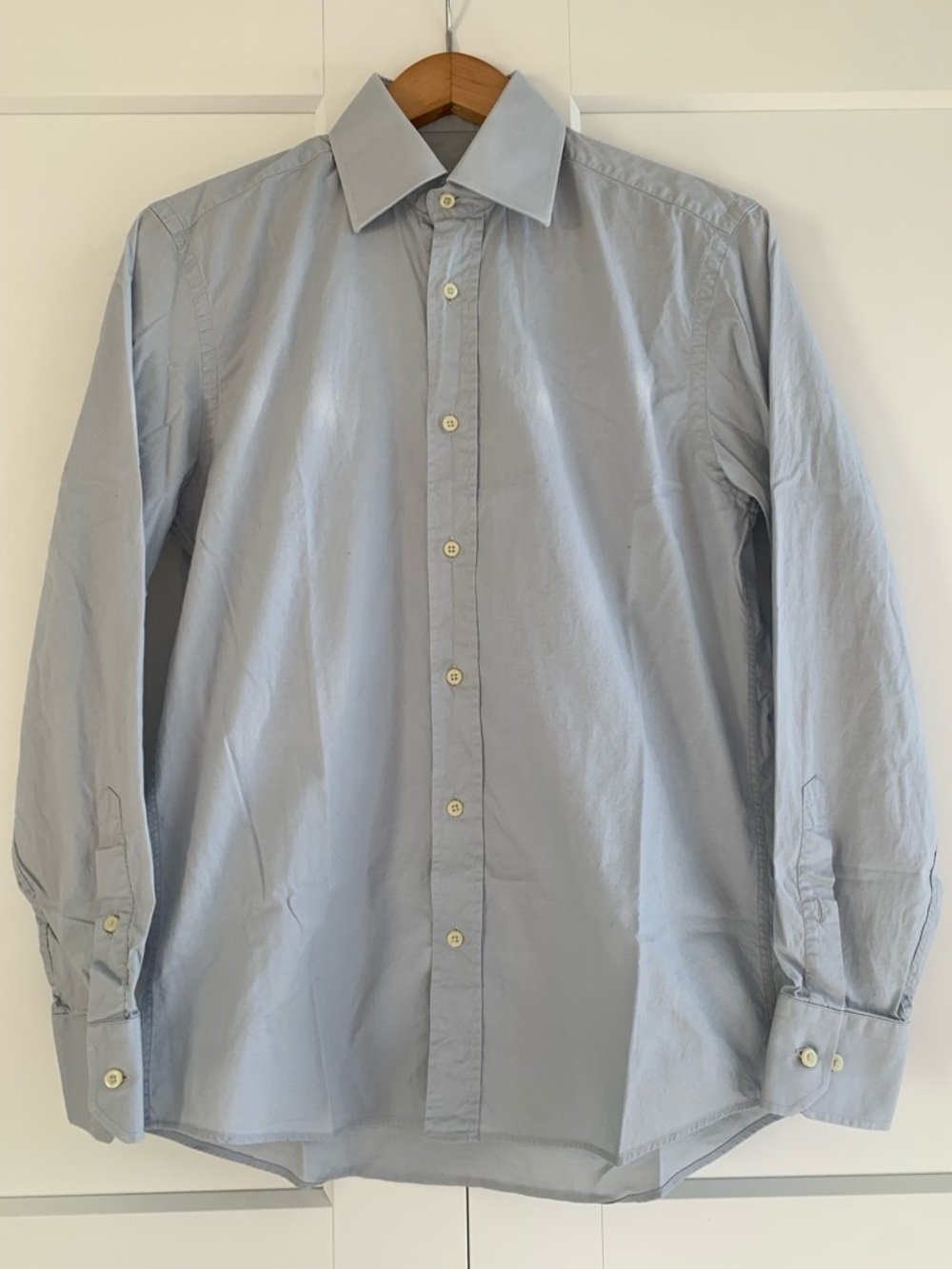 YSL Y2K 97% cotton Light gray Men's Dress Button-Down shirt 39-15.5